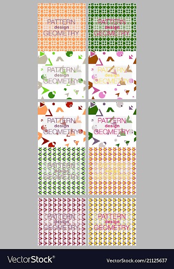 Seamless pattern in colors with geometric vector image
