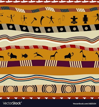 Seamless pattern in tribal style with figures vector image