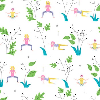 Seamless pattern made of Yoga class