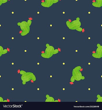 Seamless pattern of abstract cacti with dots on vector image