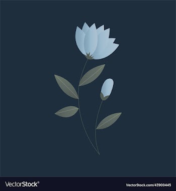 seamless pattern of blue flowers on dark blue