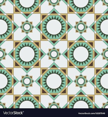 Seamless pattern of circles triangles and squares vector image