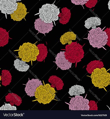 Seamless pattern of colored carnations vector image
