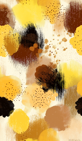 Seamless Pattern of Digital Ink Brush Strokes in Mustard Yellow and Brown