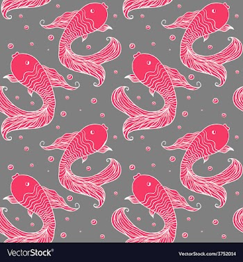 Seamless pattern of fish vector image
