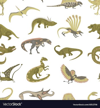 Seamless pattern of jurassic reptile vector image