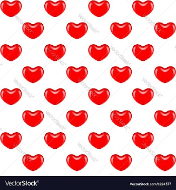  					Seamless pattern of red hearts vector image														