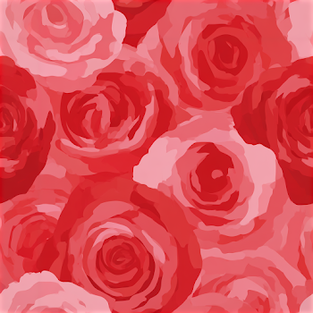 Seamless Pattern of Stylized Rose Blossoms