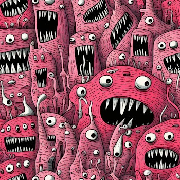 Seamless pattern of Unnerving Hyperdetailed Horror Sketch art