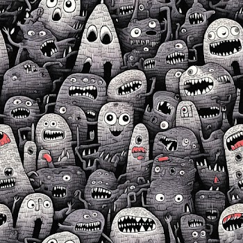 Seamless pattern of Unnerving Hyperdetailed Horror Sketch art