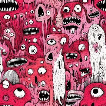 Seamless pattern of Unnerving Hyperdetailed Horror Sketch art