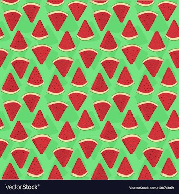 Seamless Pattern Watermelon Triangle Slice Green vector image