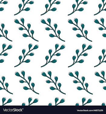 seamless pattern with a decorative twig with leave