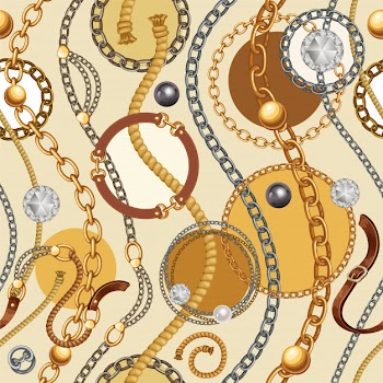 Seamless pattern with belts, chains. Free Vector