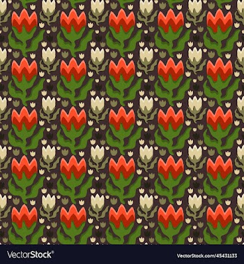 seamless pattern with bright flowers on dark