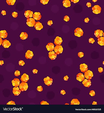 seamless pattern with bright orange cloudberries