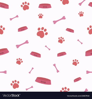 Seamless pattern with cartoon bones and paw vector image