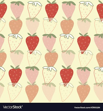 seamless pattern with cartoon strawberries