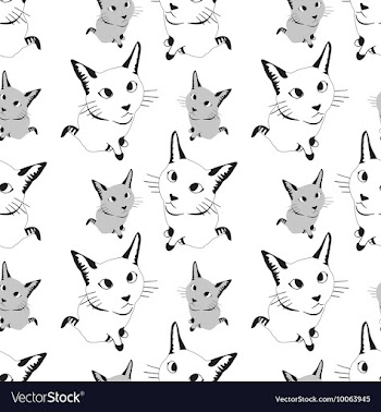 Seamless pattern with cats vector image