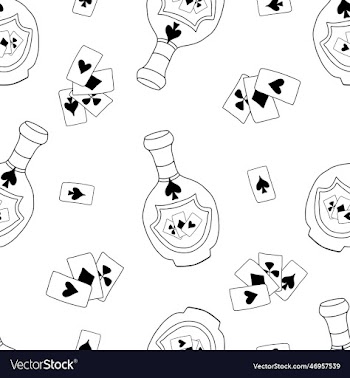 seamless pattern with cognac bottle