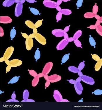 seamless pattern with colorful balloon dogs on