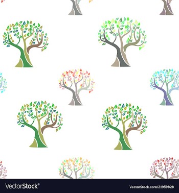 Seamless pattern with colorful watercolor trees vector image