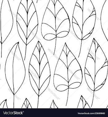 Seamless pattern with colorless leaves on white vector image