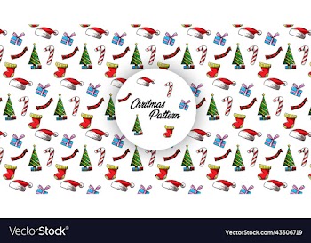 seamless pattern with cute christmas character
