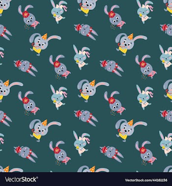 seamless pattern with cute rabbits