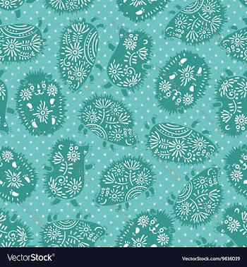  					Seamless pattern with decorative hedgehogs Cute vector image														
