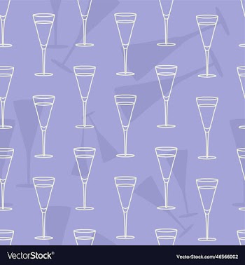 seamless pattern with doodle champagne glass