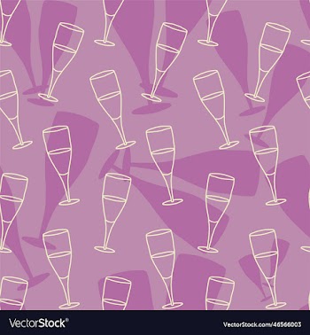 seamless pattern with doodle champagne glass
