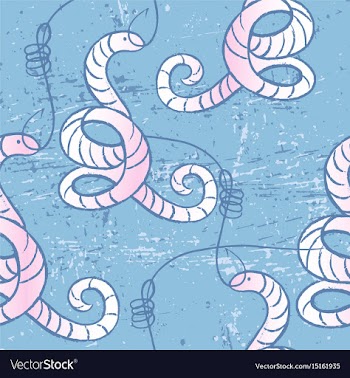 Seamless pattern with earthworms on fishing vector image