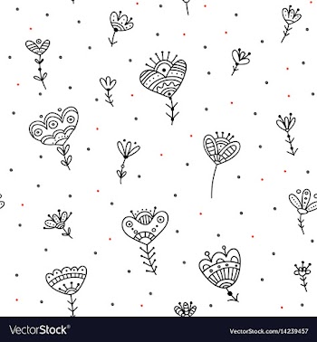 Seamless pattern with ethnic flowers minimal vector image