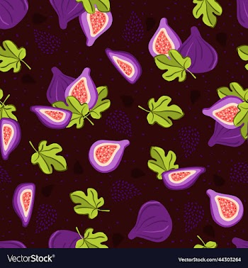 seamless pattern with figs and fig leaves