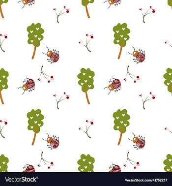 seamless pattern with forest dwellers