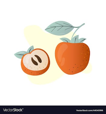 seamless pattern with fruits of ripe persimmons