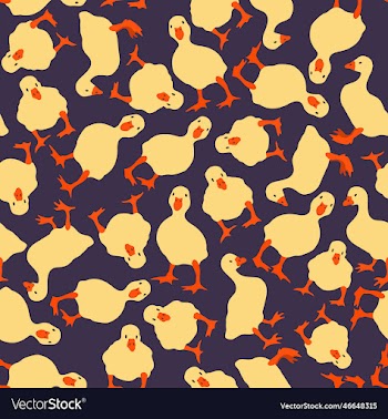 seamless pattern with goslings on dark violet
