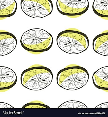 seamless pattern with hand drawn citrus lemon