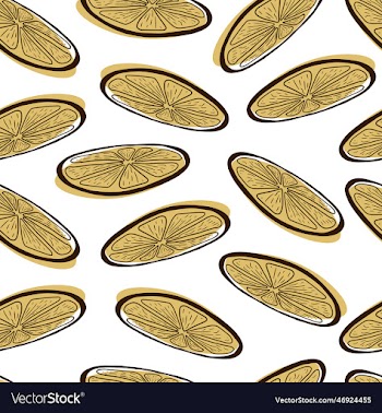 seamless pattern with hand drawn citrus lemon