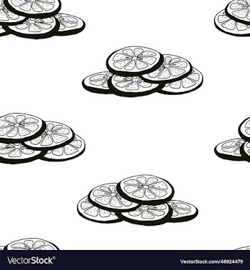 seamless pattern with hand drawn citrus lemon
