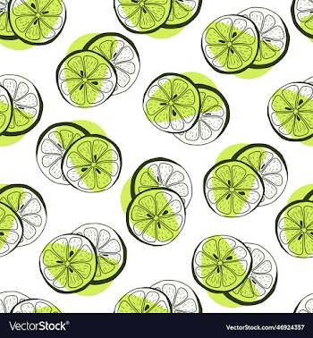 seamless pattern with hand drawn lemon slices