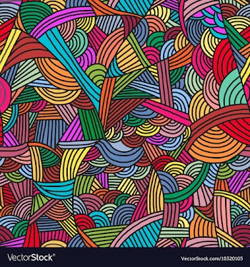 Seamless pattern with hand-drawn waves vector image