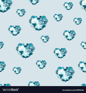 Seamless pattern with hearts from watercolor blurs vector image