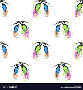 Seamless pattern with herons vector image
