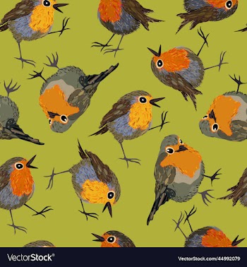 seamless pattern with little birds on bright