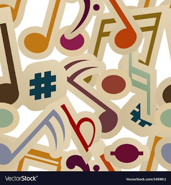 Seamless pattern with music signs vector image
