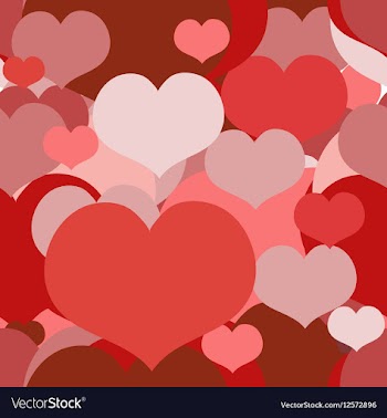Seamless pattern with overlapped hearts vector image