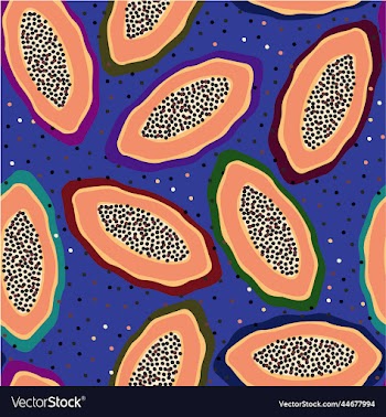 seamless pattern with papaya fruit