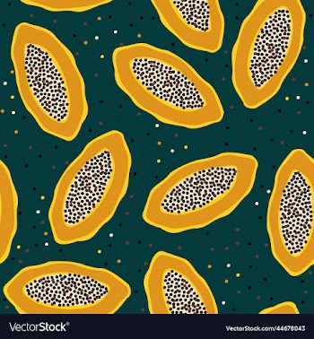 seamless pattern with papaya fruit